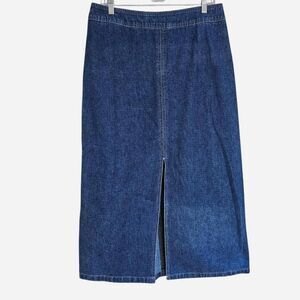 90s y2k cottagecore western denim maxi skirt with slit